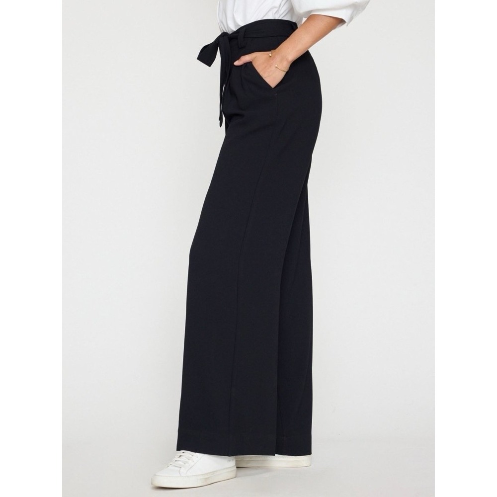 Brochu Walker The Duke Pant Black Onyx Wide-Leg Tie-Waist Trousers Size S - Picture 4 of 15